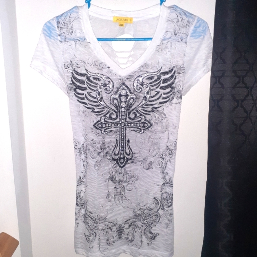 Rhinestone Cross Tshirt